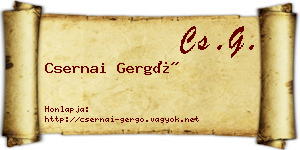 Csernai Gergő névjegykártya